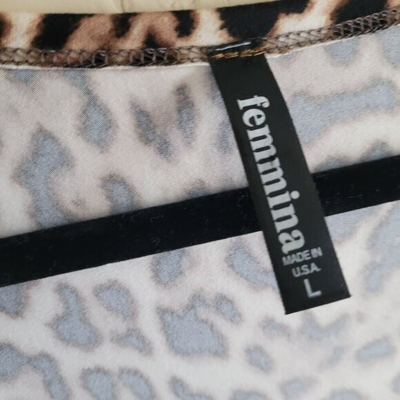 Femmina Leopard Print Long Lightweight Open Cardigan Duster size L - Picture 5 of 6